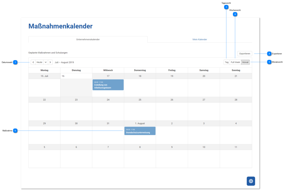 3.3.9.1. Unternehmenskalender